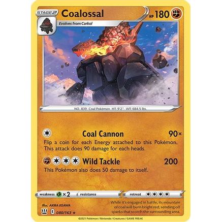 Coalossal 80/163 - SWSH05 Battle Styles Reverse Holofoil