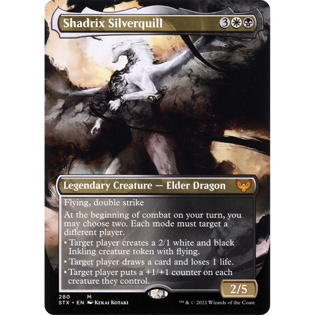 Shadrix Silverquill (Borderless) (STX-280) - Strixhaven: School of Mages (Borderless) Foil