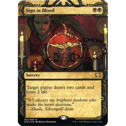 Sign in Blood (Foil Etched) (STA-032) - Strixhaven Mystical Archive (Borderless) Foil