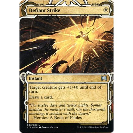 Defiant Strike (Foil Etched) (STA-003) - Strixhaven Mystical Archive (Borderless) Foil