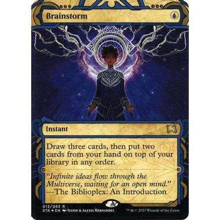 Brainstorm (Foil Etched) (STA-013) - Strixhaven Mystical Archive (Borderless) Foil