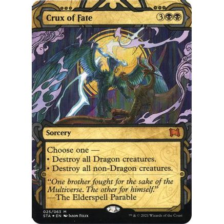 Crux of Fate (Foil Etched) (STA-025) - Strixhaven Mystical Archive (Borderless) Foil