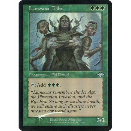 Llanowar Tribe (Retro Frame) (Foil Etched) (MH1-022) - Modern Horizons Foil