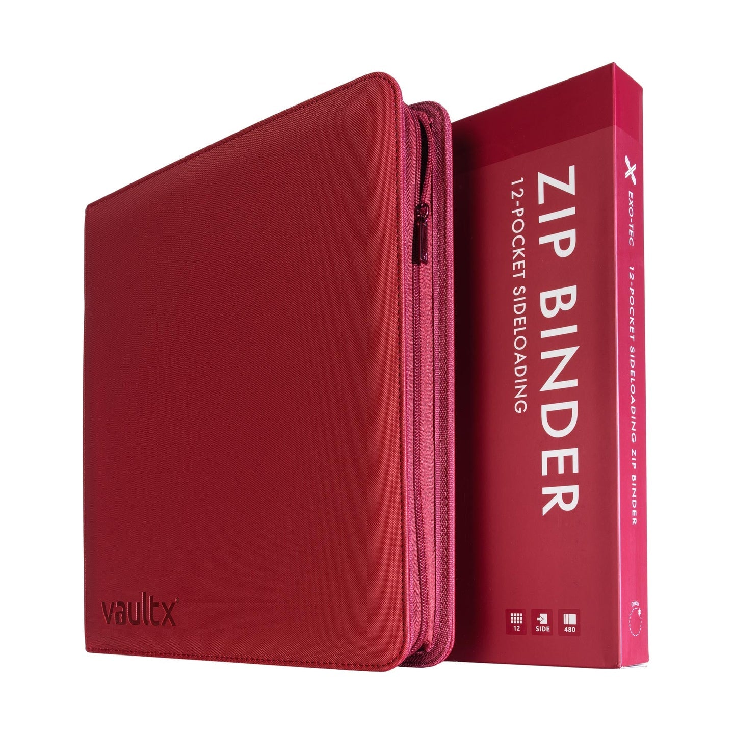 Vault X Metallic Red 12-Pocket Exo-Tec Zip Binder