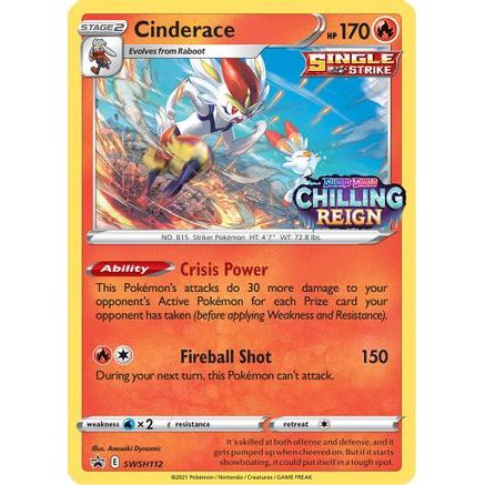 Cinderace - SWSH112 (Prerelease) SWSH112/307 - SWSH Sword & Shield Promo Cards Holofoil