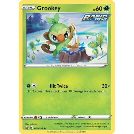 Grookey 16/198 - SWSH06 Chilling Reign Reverse Holofoil