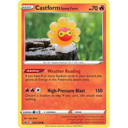 Castform Sunny Form 22/198 - SWSH06 Chilling Reign Reverse Holofoil