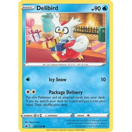 Delibird 32/198 - SWSH06 Chilling Reign Reverse Holofoil