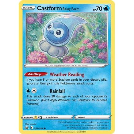 Castform Rainy Form 33/198 - SWSH06 Chilling Reign Reverse Holofoil