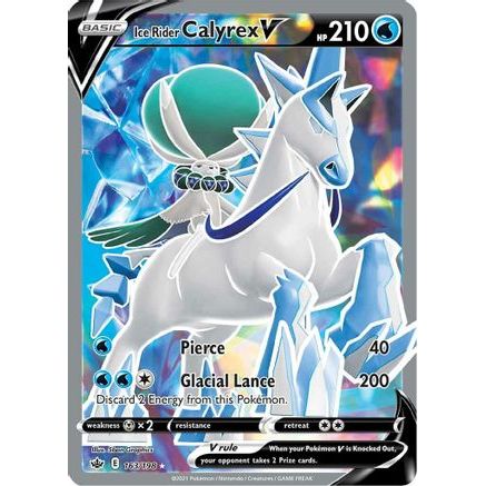 Ice Rider Calyrex V (Full Art) 163/198 - SWSH06 Chilling Reign Holofoil