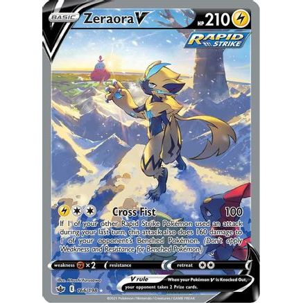 Zeraora V (Alternate Full Art) 166/198 - SWSH06 Chilling Reign Holofoil