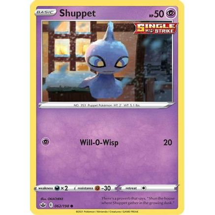 Shuppet 62/198 - SWSH06 Chilling Reign Reverse Holofoil