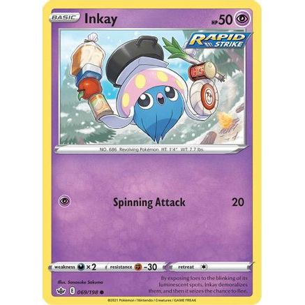 Inkay 69/198 - SWSH06 Chilling Reign Reverse Holofoil