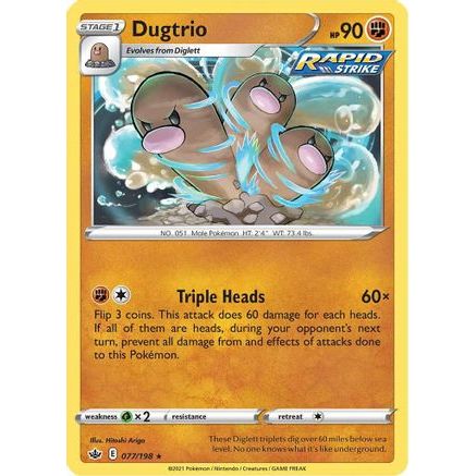 Dugtrio 77/198 - SWSH06 Chilling Reign Reverse Holofoil