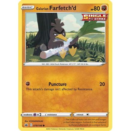 Galarian Farfetch'd 78/198 - SWSH06 Chilling Reign Reverse Holofoil