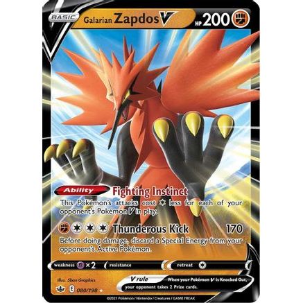 Galarian Zapdos V 80/198 - SWSH06 Chilling Reign Holofoil
