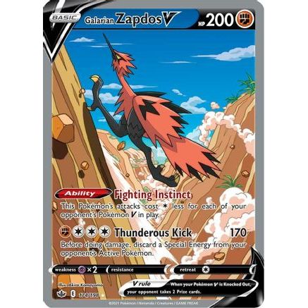 Galarian Zapdos V (Alternate Full Art) 174/198 - SWSH06 Chilling Reign Holofoil