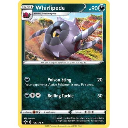 Whirlipede 106/198 - SWSH06 Chilling Reign Reverse Holofoil