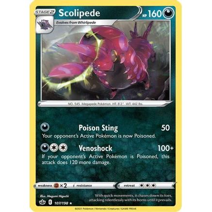 Scolipede 107/198 - SWSH06 Chilling Reign Reverse Holofoil