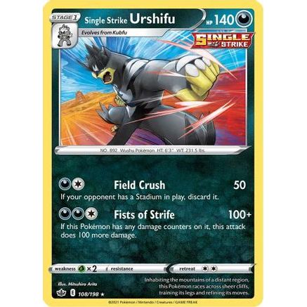 Single Strike Urshifu 108/198 - SWSH06 Chilling Reign Reverse Holofoil
