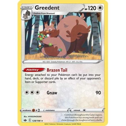 Greedent 128/198 - SWSH06 Chilling Reign Reverse Holofoil