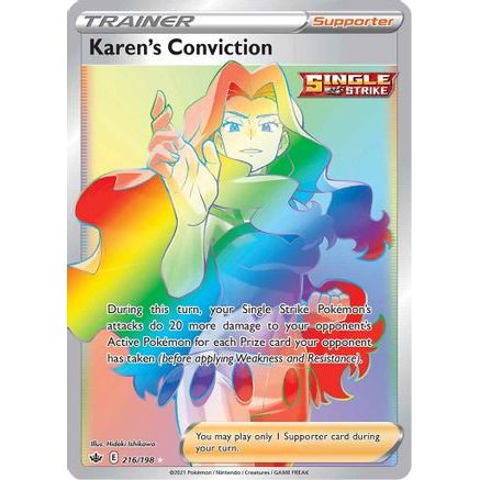Karen's Conviction (Secret) 216/198 - SWSH06 Chilling Reign Holofoil