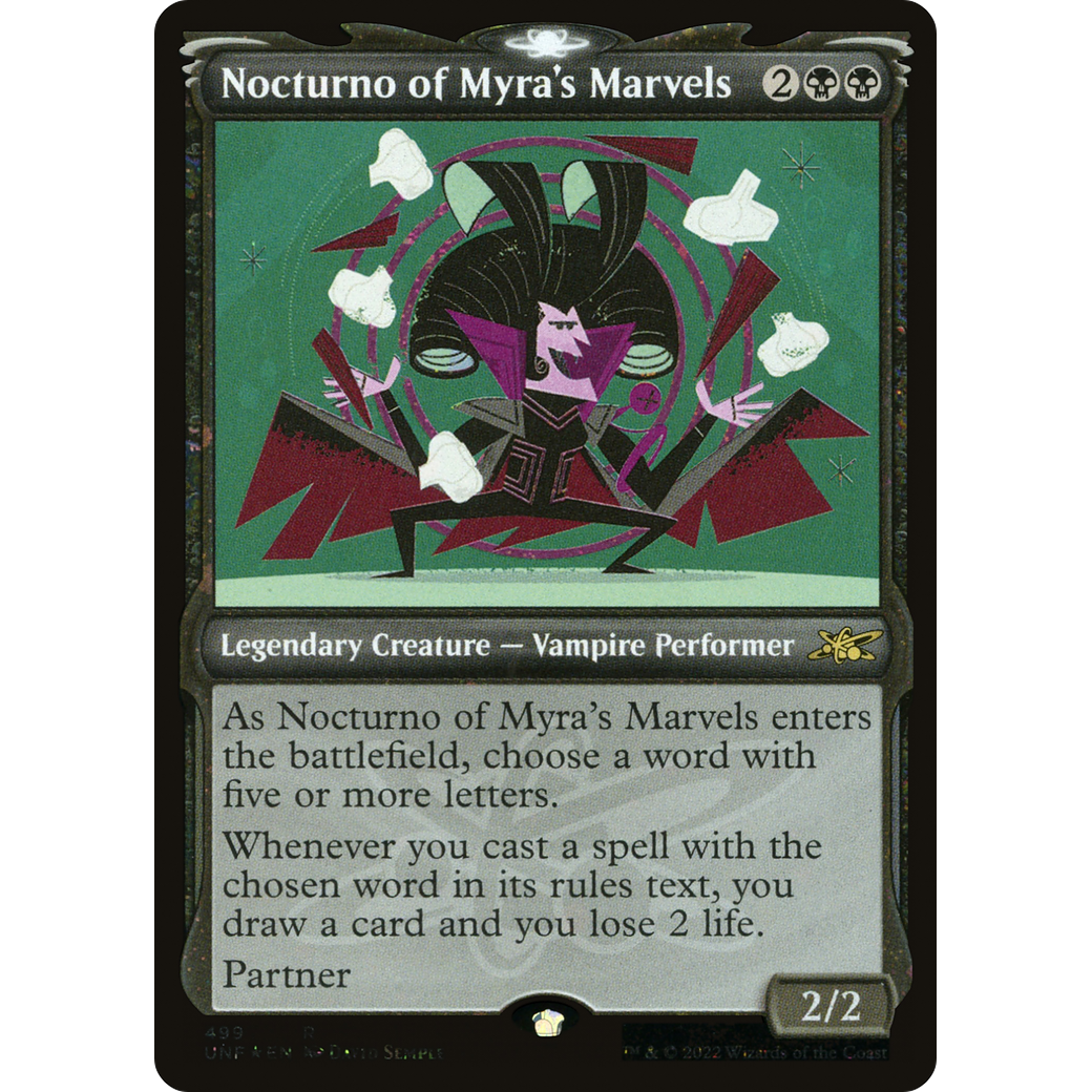 Nocturno of Myra's Marvels (Showcase) (Galaxy Foil) (UNF-499) - Unfinity: (Showcase) Foil