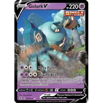 Golurk V 70/203 - SWSH07 Evolving Skies Holofoil