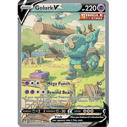 Golurk V (Alternate Full Art) 182/203 - SWSH07 Evolving Skies Holofoil