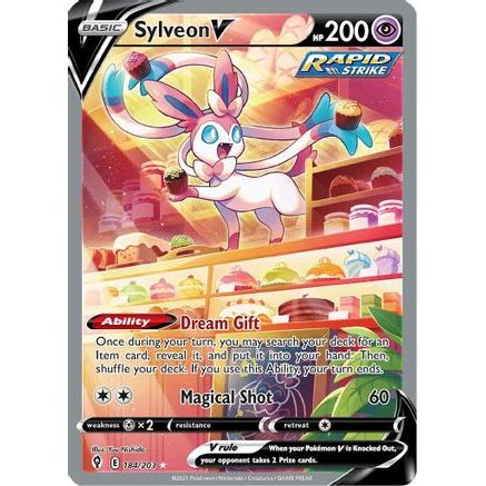 Sylveon V (Alternate Full Art) 184/203 - SWSH07 Evolving Skies Holofoil