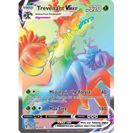 Trevenant VMAX (Secret) 206/203 - SWSH07 Evolving Skies Holofoil