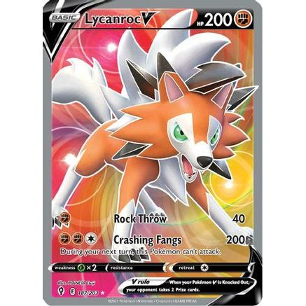 Lycanroc V (Full Art) 187/203 - SWSH07 Evolving Skies Holofoil