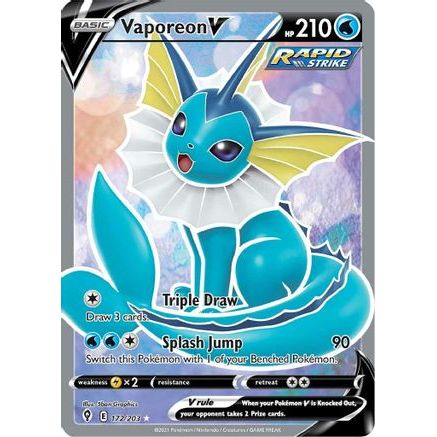 Vaporeon V (Full Art) 172/203 - SWSH07 Evolving Skies Holofoil