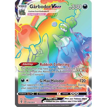 Garbodor VMAX (Secret) 216/203 - SWSH07 Evolving Skies Holofoil
