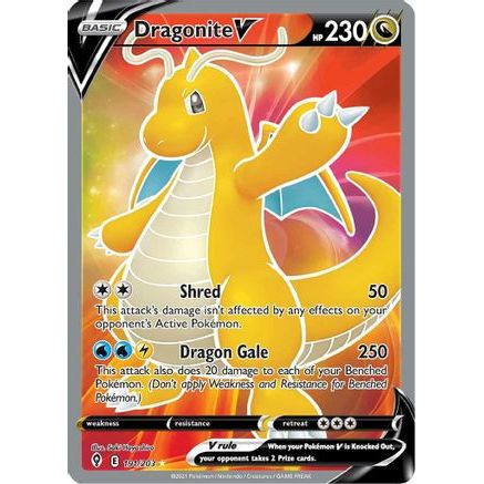Dragonite V (Full Art) 191/203 - SWSH07 Evolving Skies Holofoil