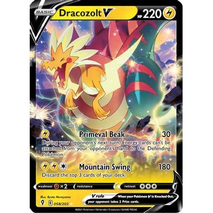 Dracozolt V 58/203 - SWSH07 Evolving Skies Holofoil