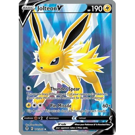 Jolteon V (Full Art) 177/203 - SWSH07 Evolving Skies Holofoil