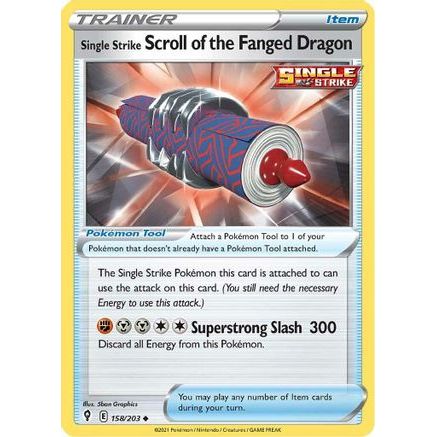 Single Strike Scroll of the Fanged Dragon 158/203 - SWSH07 Evolving Skies