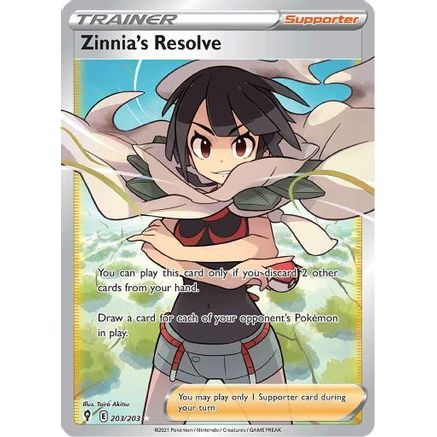 Zinnia's Resolve (Full Art) 203/203 - SWSH07 Evolving Skies Holofoil