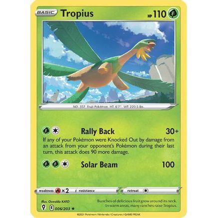 Tropius 6/203 - SWSH07 Evolving Skies Reverse Holofoil