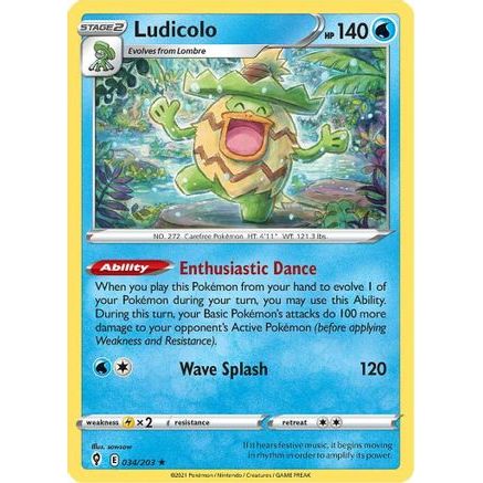 Ludicolo 34/203 - SWSH07 Evolving Skies Holofoil