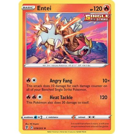 Entei 19/203 - SWSH07 Evolving Skies Reverse Holofoil