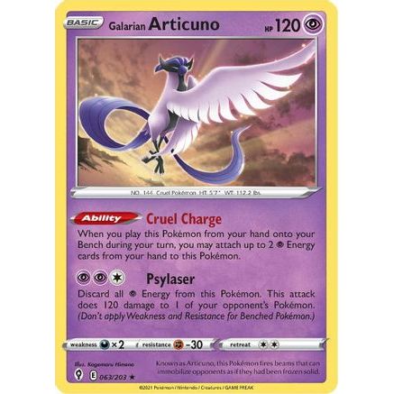 Galarian Articuno 63/203 - SWSH07 Evolving Skies Reverse Holofoil