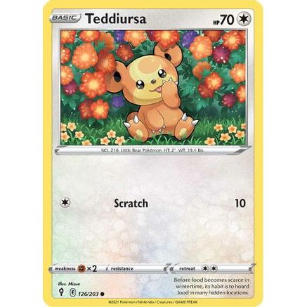Teddiursa 126/203 - SWSH07 Evolving Skies Reverse Holofoil