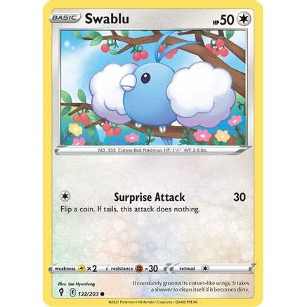 Swablu 132/203 - SWSH07 Evolving Skies Reverse Holofoil