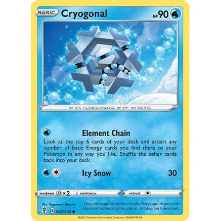 Cryogonal 43/203 - SWSH07 Evolving Skies Reverse Holofoil