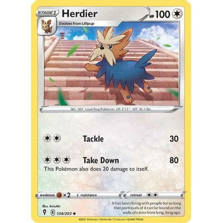 Herdier 134/203 - SWSH07 Evolving Skies Reverse Holofoil
