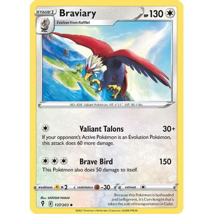 Braviary 137/203 - SWSH07 Evolving Skies Reverse Holofoil