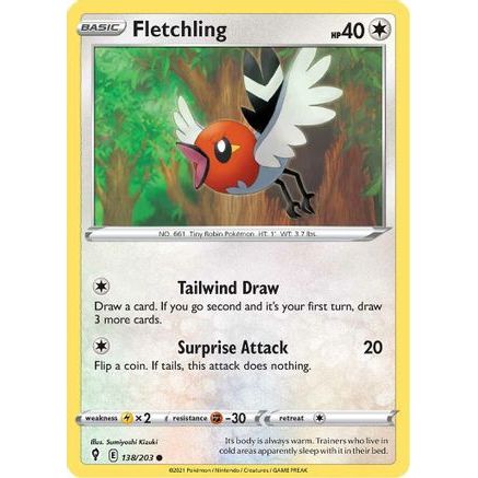 Fletchling 138/203 - SWSH07 Evolving Skies