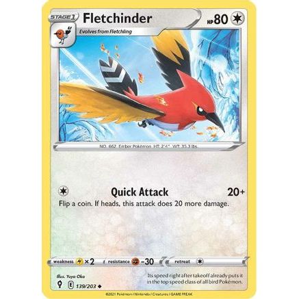 Fletchinder 139/203 - SWSH07 Evolving Skies Reverse Holofoil